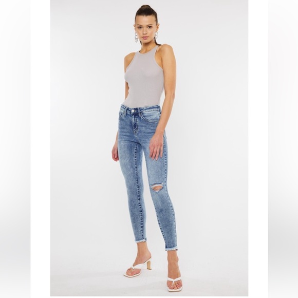 Just in ✨LIZ • High Rise Ankle Skinny Jeans-Medium Acid Wash - Picture 6 of 17